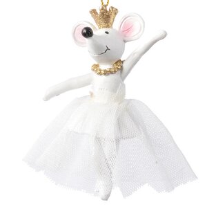 Елочная игрушка Мышка Балерина - Полонез 10 см, подвеска Kaemingk фото 1