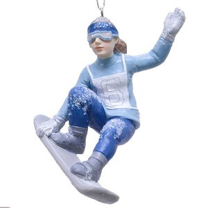 Елочная игрушка Анжелина на сноуборде - Спортивные приключения 12 см, подвеска Kaemingk фото 1