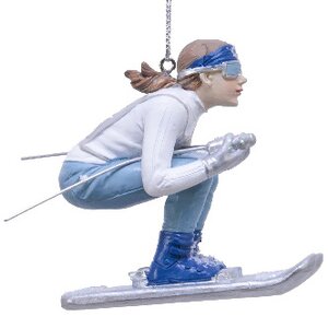 Елочная игрушка Анжелина на лыжах - Спортивные приключения 9 см, подвеска Kaemingk фото 2