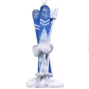 Елочная игрушка Лыжи спортсмена - Зимние игры 10 см, подвеска Kaemingk фото 1