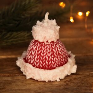 Новогодняя свеча Шапочка - Warm Christmas 7 см Омский Свечной фото 2