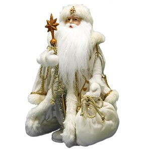 Дед Мороз в бежево-золотом кафтане, 40 см Eggl фото 1