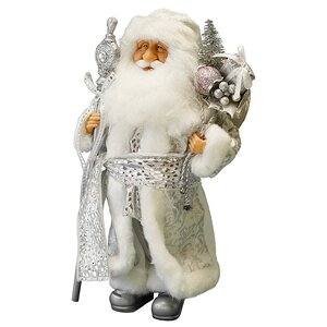 Дед Мороз в бело-серебряном кафтане 40 см Eggl фото 2