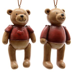 Елочная игрушка "Медвежонок из детства", 5*3*9 см, красный Kaemingk фото 1