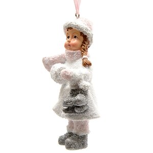 Елочная игрушка Девочка с Муфтой 5*4*10 см, подвеска Kaemingk фото 1