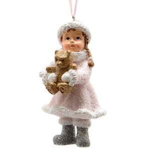 Елочная игрушка Девочка с мишкой, 10*5*4 см Kaemingk фото 1