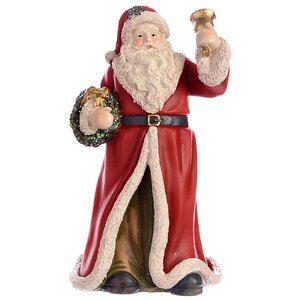 Статуэтка Санта-Клаус с Колокольчиком 18 см Kaemingk фото 1