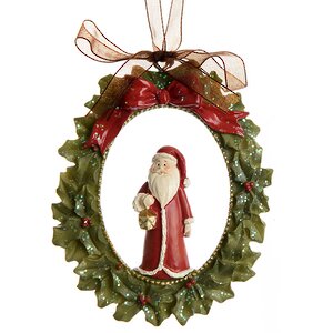 Елочная игрушка Рождественский Медальон - Санта 9 см, подвеска Kaemingk фото 1