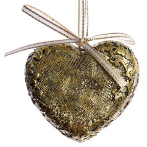 Елочная игрушка Парижское Золото - Сердце 7 см, подвеска Kaemingk фото 1