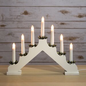 Светильник-горка Кристиан 40*30 см белый, 7 электрических свечей