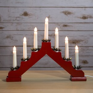 Светильник-горка Кристиан 40*30 см красный, 7 электрических свечей Kaemingk фото 2