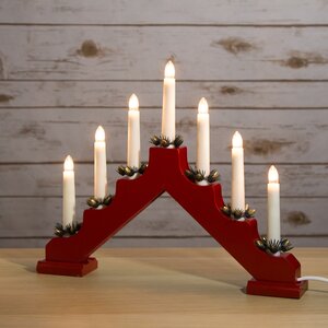 Светильник-горка Кристиан 40*30 см красный, 7 электрических свечей Kaemingk фото 3