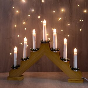 Светильник-горка Кристиан 40*30 см светлый орех, 7 электрических свечей