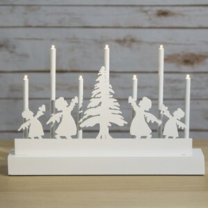 Рождественская горка Ангельская Елочка 32*21 см, 7 теплых белых LED ламп, батарейка Kaemingk фото 1