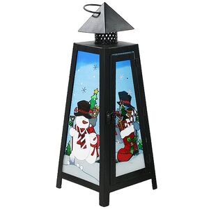 Металлический фонарь под свечу Новогодние сюжеты - Снеговик, 43*17 см Sigro фото 2