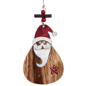Деревянная елочная игрушка Рождественская компания - Санта 16 см, подвеска Kaemingk фото 1