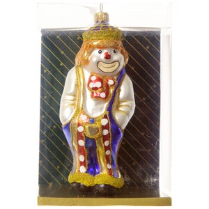 Стеклянная елочная игрушка Клоун Клепа - хулиган 13 см, подвеска Irena Co фото 2