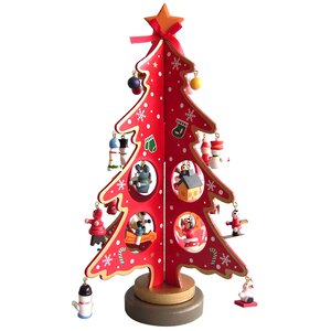 Сувенирная елка с игрушками Сказочная 30 см красная Breitner фото 2