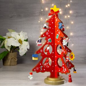 Сувенирная елка с игрушками Сказочная 30 см красная Breitner фото 1