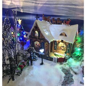 Домик Рождественский с оленями на крыше, 22*26*18 см, музыка, подсветка Lemax фото 2