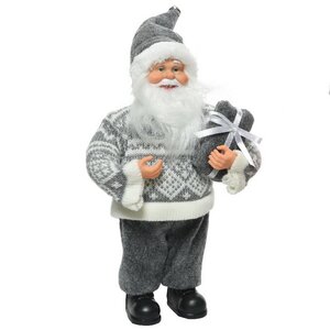 Новогодняя фигура Санта-Клаус в скандинавском свитере 30 см Kaemingk фото 1