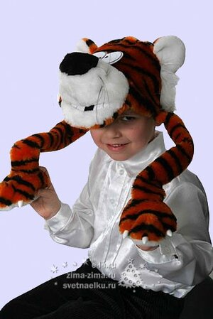 карнавальная маска - шапка Тигр