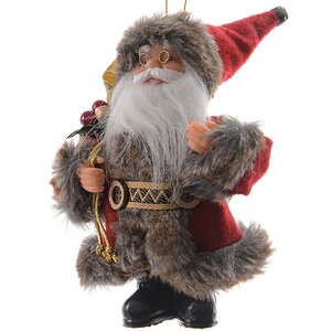 Елочная игрушка Санта в Красном Камзоле 13 см, подвеска Kaemingk фото 1