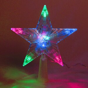 Светящаяся звезда на елку Радуга 16 см, 10 разноцветных LED ламп с мерцанием Serpantin фото 1