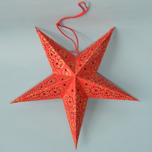 Объемная бумажная звезда Вита 35 см красная с золотым Breitner фото 1