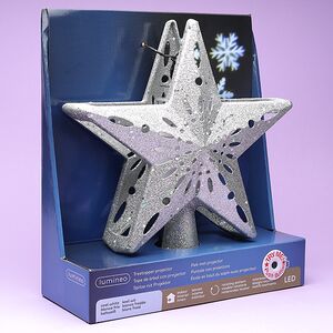 Светящаяся верхушка на елку Звезда Снежный танец 25 см серебряная Kaemingk фото 4