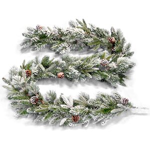 Хвойная гирлянда с шишками Ice Queen 500*36 см заснеженная, ЛИТАЯ+ПВХ+ЛЕСКА Forest Market фото 3