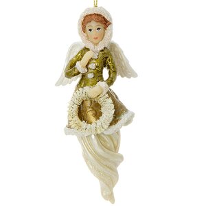Елочное украшение Девушка-Ангел с Венком 13*5*6 см, подвеска Holiday Classics фото 1