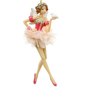 Елочная игрушка Фея Цветочная в розовой юбке 15*6*6 см, подвеска Holiday Classics фото 1