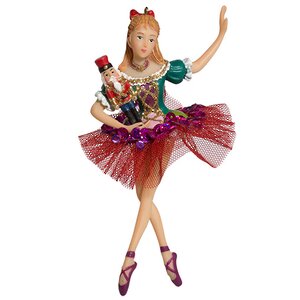 Елочная игрушка Балерина Мари с Щелкунчиком 14 см, подвеска Holiday Classics фото 1