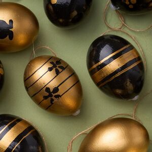 Пасхальные подвески Яйца - Golden Easter 6 см, 12 шт, натуральные Breitner фото 3