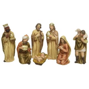 Рождественский вертеп У яслей Богомладенца, 7 фигурок, 5-12 см Kaemingk фото 1