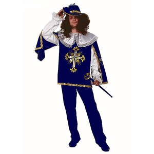 Карнавальный костюм для взрослых Мушкетер, синий, 50 размер Батик фото 1