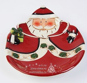 Тарелка керамическая "Санта", 21x17x5 см Kaemingk фото 1