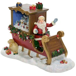 Новогодняя музыкальная композиция Рождественские сани с подарками 21 см, подсветка, батарейки Edelman фото 2