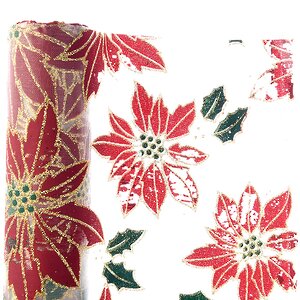 Ткань для декорирования Красные Пуансеттии 35*200 см Kaemingk фото 1