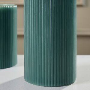 Светодиодная свеча с имитацией пламени Moccolo 13 см бирюзовая, с пультом EDG фото 3