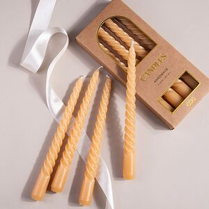 Набор свечей Lets Twist 20 см янтарные, витые, 4 шт EDG фото 1