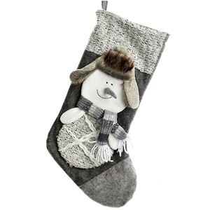 Новогодний носок Кантри - Снеговик 47 см Kaemingk фото 1