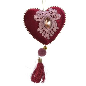 Елочное украшение Сердце Murcia Rojo 10 см, подвеска Kaemingk фото 1