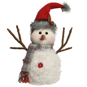 Декоративная фигура Снеговик Тоби в рождественском колпаке 29 см Kaemingk фото 1