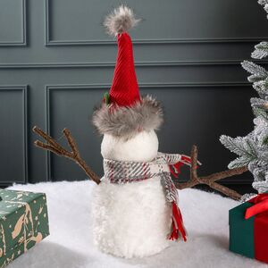 Декоративная фигура Снеговик Тоби в рождественском колпаке 29 см Kaemingk фото 3