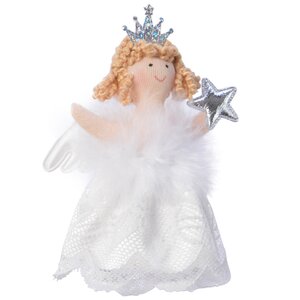 Елочная игрушка Ангелочек Эйми со звездочкой 12 см, подвеска Kaemingk фото 1