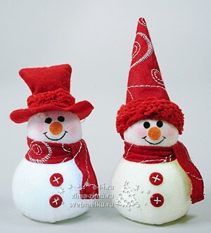 Снеговичок "В красном шарфе" светящийся, 7*14 см, LED, батарейка, подвеска Kaemingk фото 1