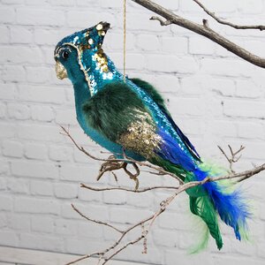 Декоративная фигура Попугай Carnavalle Sapphire 34 см Kaemingk фото 1