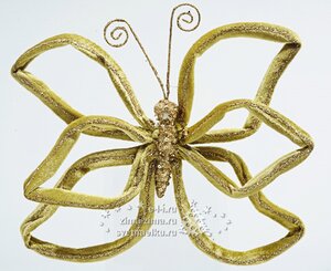 Бабочка бархатная, золотая, 24x23 см Kaemingk фото 1